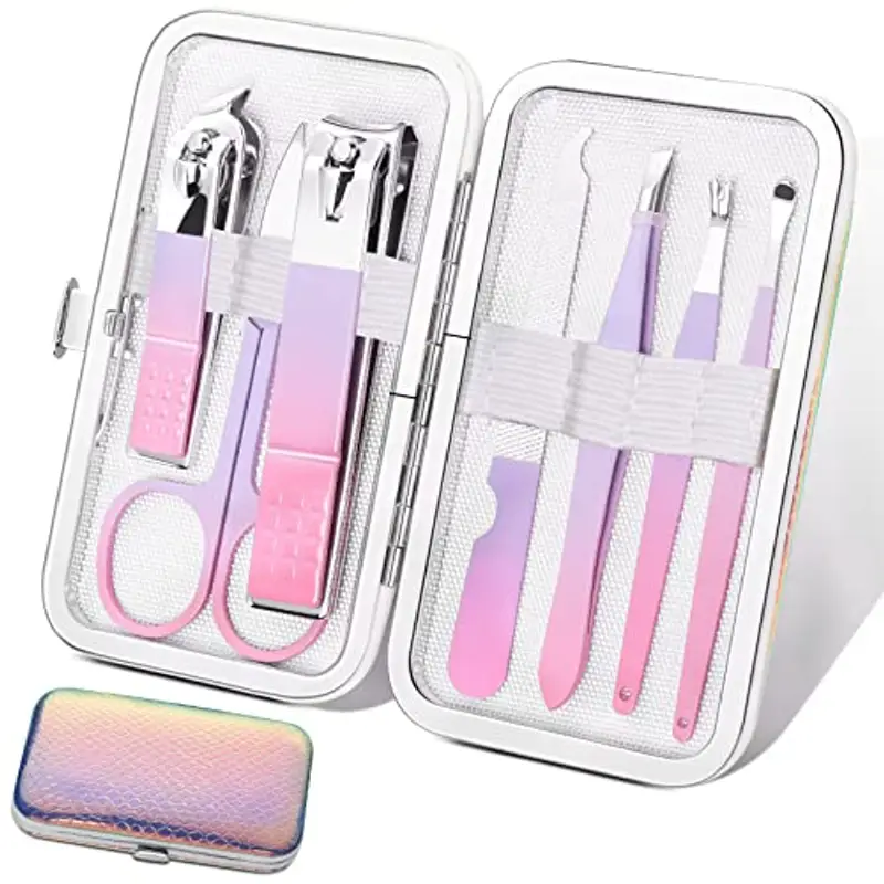 Set manicure da viaggio, kit per manicure, Tagliaunghie Set professionale per la cura delle unghie da donne?Manicure