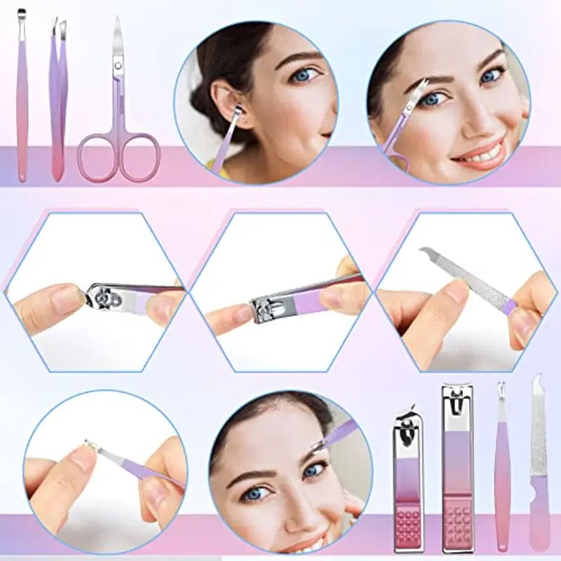 Set manicure da viaggio, kit per manicure, Tagliaunghie Set professionale per la cura delle unghie da donne?Manicure miniatura 2