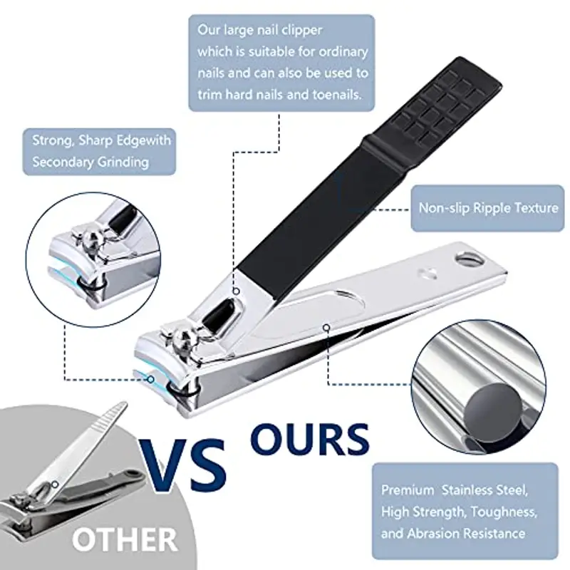 Set manicure per la cura personale del chiodo Kit 8 pezzi in acciaio inox Kit per la cura della cura della manicure con lussuosa custodia da viaggio regalo per uomini, marito miniatura 2