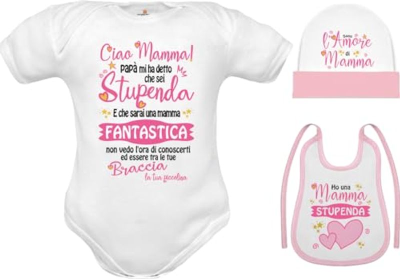 AMORE DI MAMMA Set Neonato 6 Mesi F 3 Pezzi