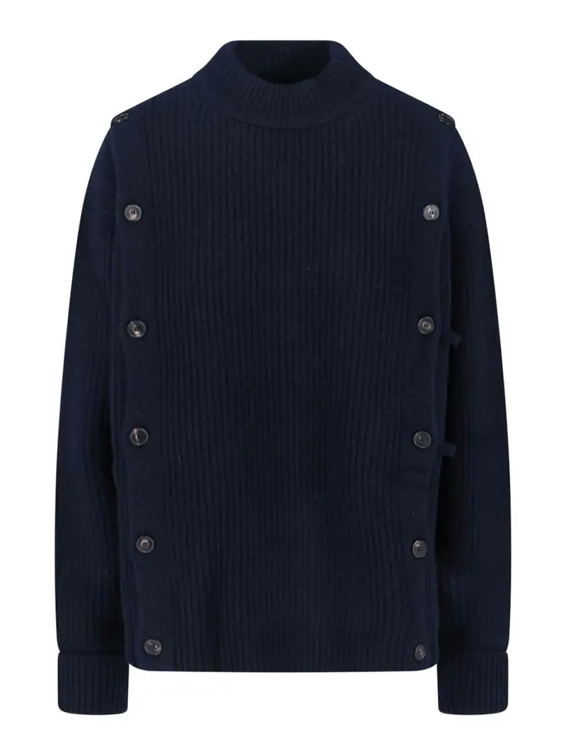 Maglione Misto Lana E Cashmere Blu