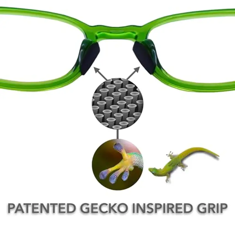 Setex Gecko Grip Naselli Antiscivolo per Occhiali (5 paia trasparenti) - Ultra-Sottile 0, 6mm - Prodotti in USA - fibre microstrutturate - presa ultra forte e adesivo ultra morbido - 0, 6 x 7 x 16mm miniatura 2