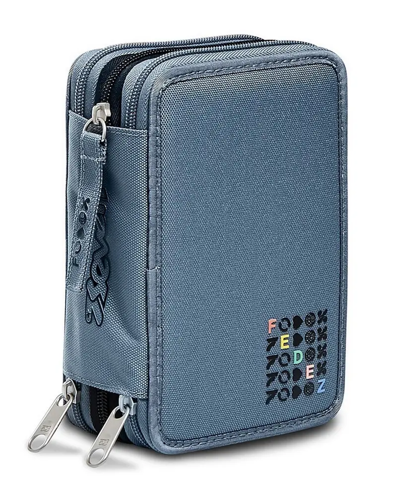 Astuccio scuola 3 zip Fedez x Seven Grigio
