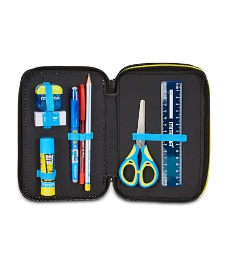 Seven Astuccio Scuola Pokemon 3 Zip, Nero, Portapenne Triplo Scomparto Completo Di Penne, Matite, Colori, Accessori, Scuole Elementari, Bambino miniatura 3