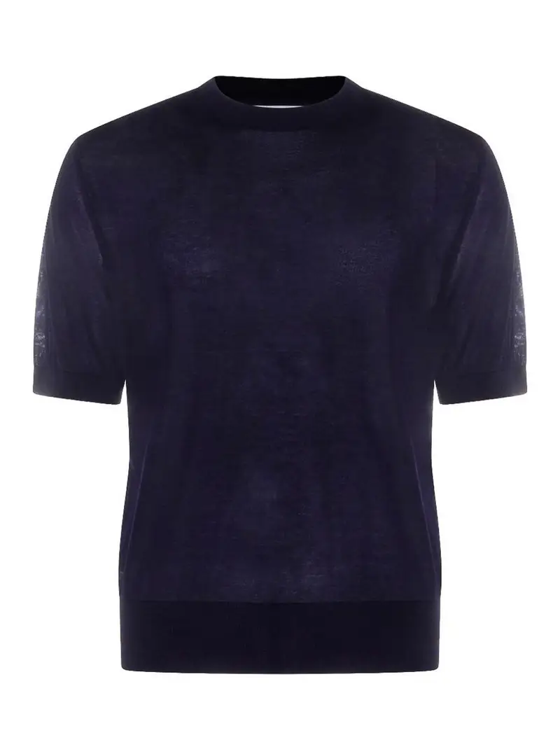 T-shirt in maglia sottile Blu