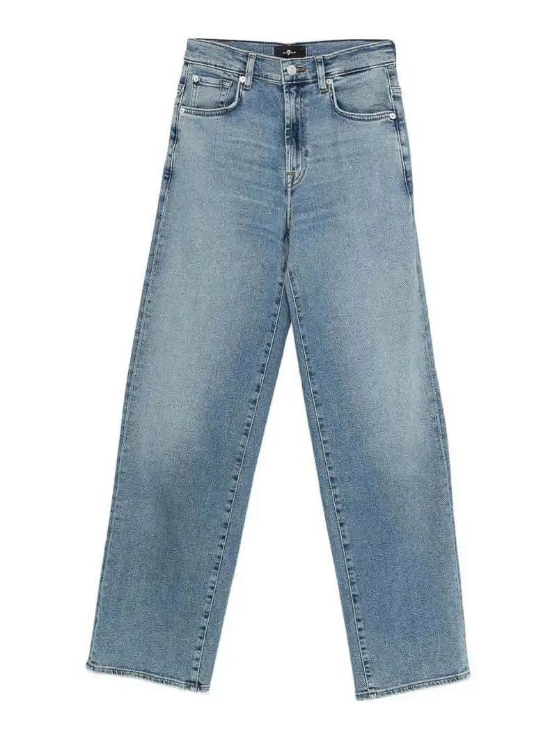 Jeans Con Passanti Per Cintura Blu