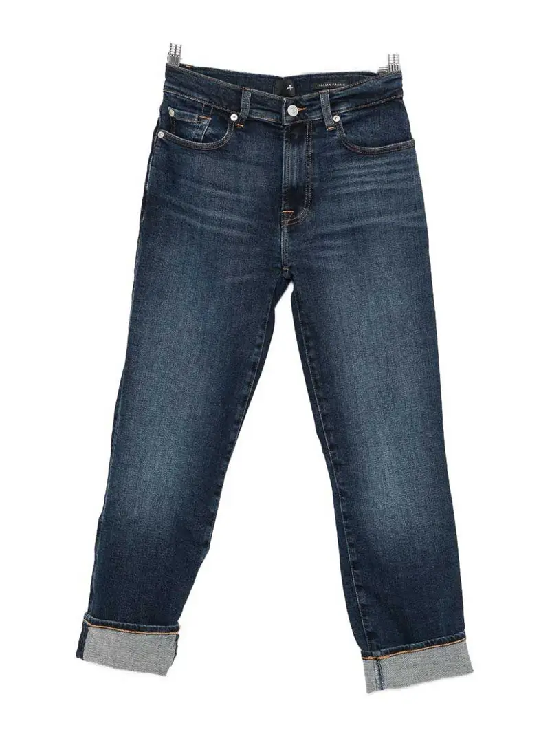 Pantaloni Con Risvolto Blu