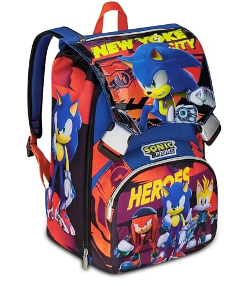 Seven Sonic Zaino Doppio Scomparto Estensibile, Blu, Maxi Capienza, Schienale Preformato, Bambino, Scuola Elementare