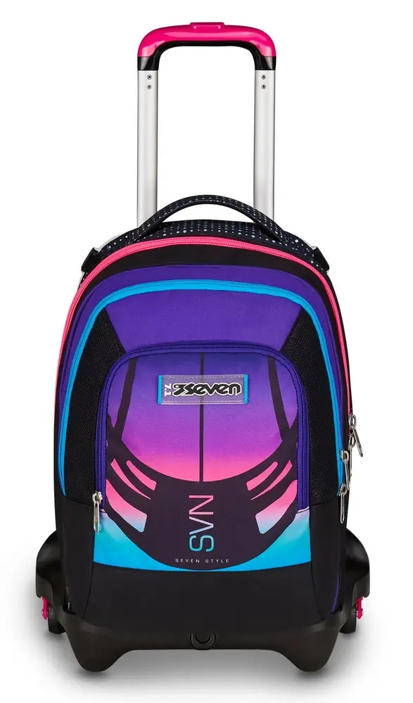 Trolley scuola Seven Jack 3 ruote Detach Nuanced Potent Violet