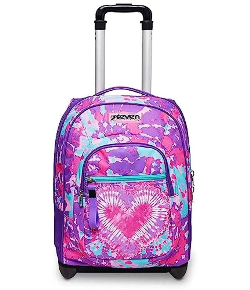 Seven Trolley Scuola, Trendy Heart Girl, Multicolore, 2 in 1 Zaino con Spallacci Uso Zaino con Cross-Over System, Scuola e Viaggio, Bambine e Ragazze miniatura 2