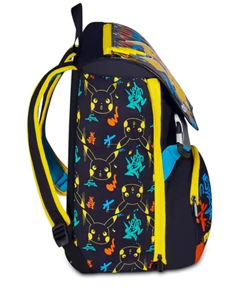 Seven Zaino Pokemon Doppio Scomparto Estensibile, Nero, Maxi Capienza, Schienale Preformato, Bambino, Scuola Elementare miniatura 3
