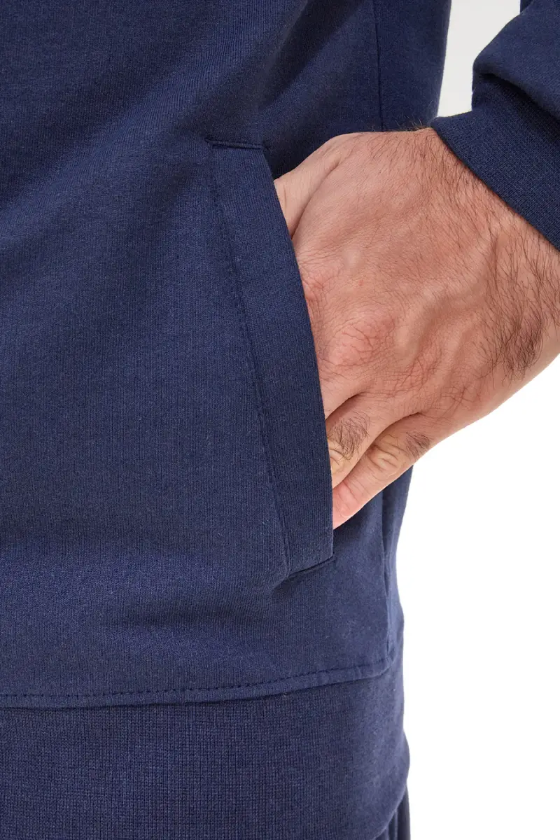 Felpa blu con zip e interno collo rosso Sevenoaks NBY316 [BLUE] miniatura 3