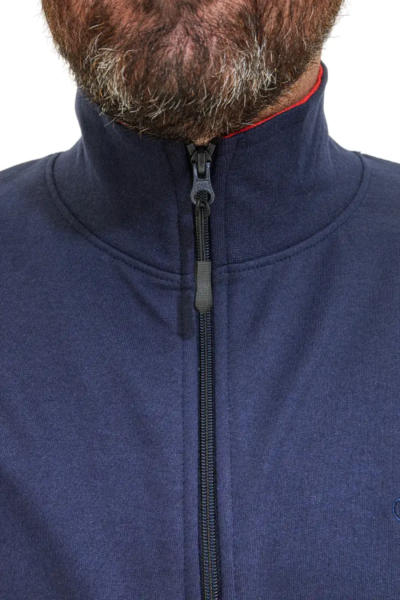 Felpa blu con zip e interno collo rosso Sevenoaks NBY316 [BLUE] miniatura 4