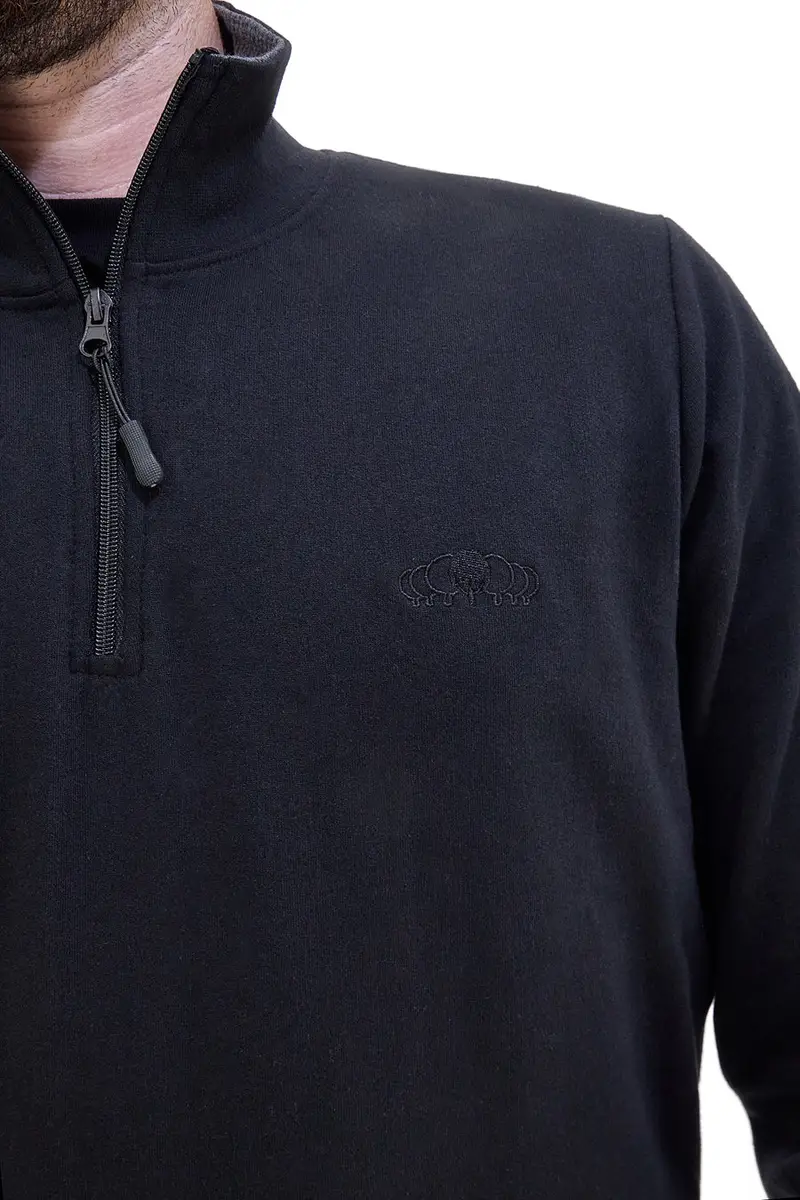 Felpa nera con zip corta interno caldo Sevenoaks NBY319 [NERO] miniatura 4