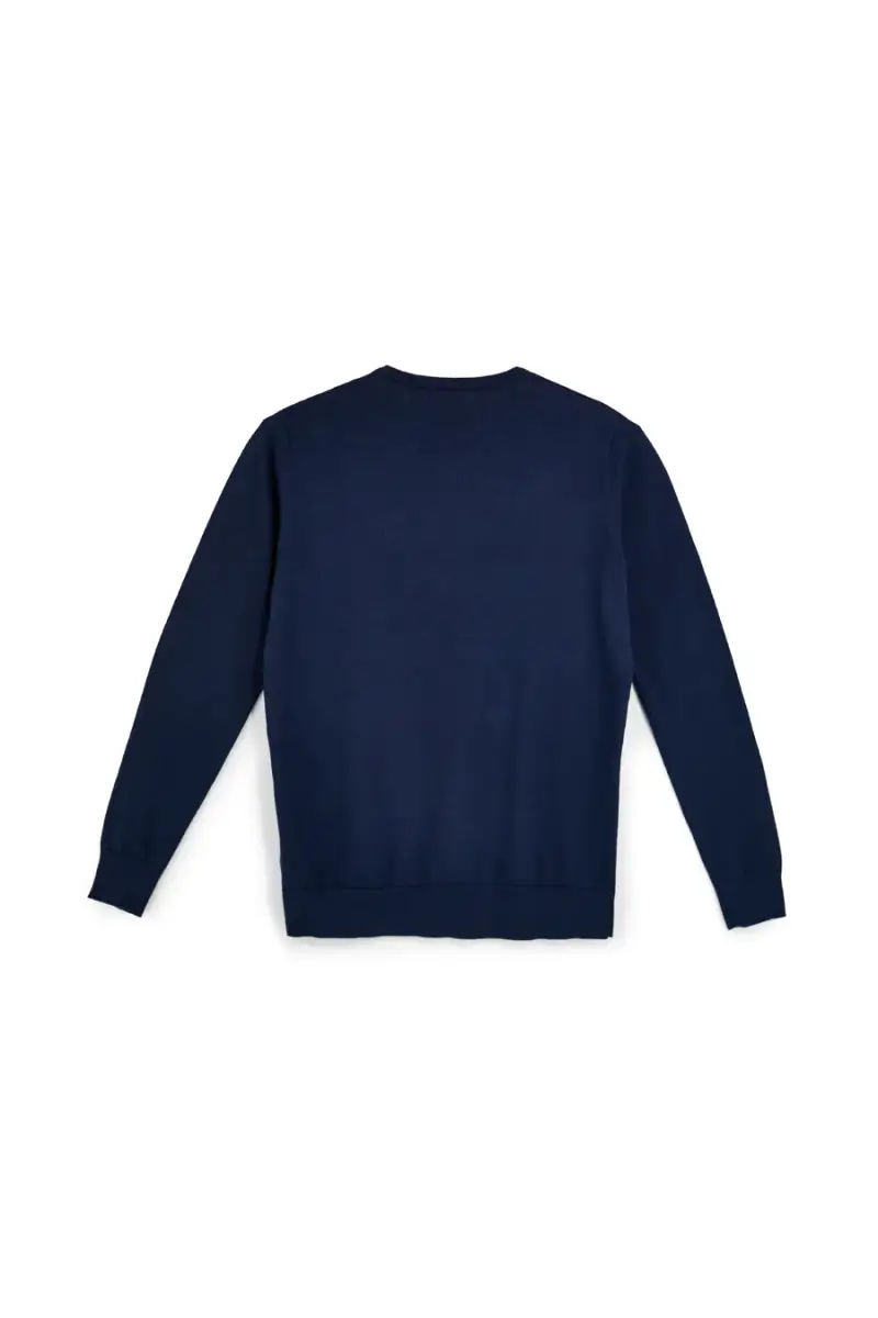 Maglione in cotone blu girocollo Sevenoaks Nby01 [BLUE] miniatura 2