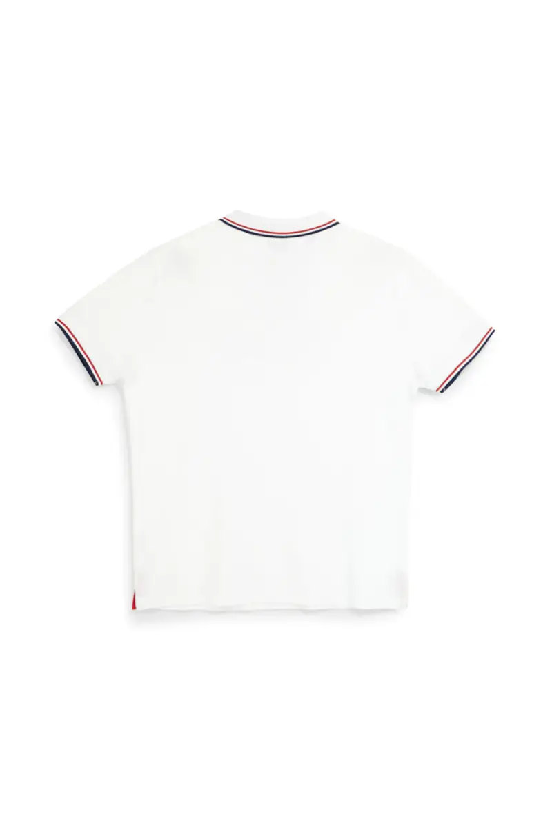 Polo in cotone bianca con colletto a righe Sevenoaks Nby6212 [BIANCO] miniatura 2