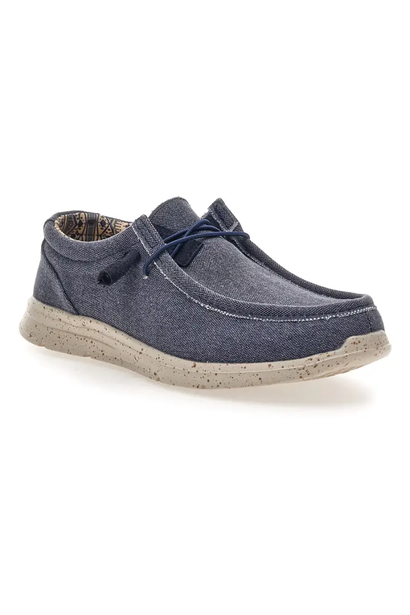 Scarpe da uomo casual blu in tessuto Sevenoaks PK1147L [NAVY] miniatura 2