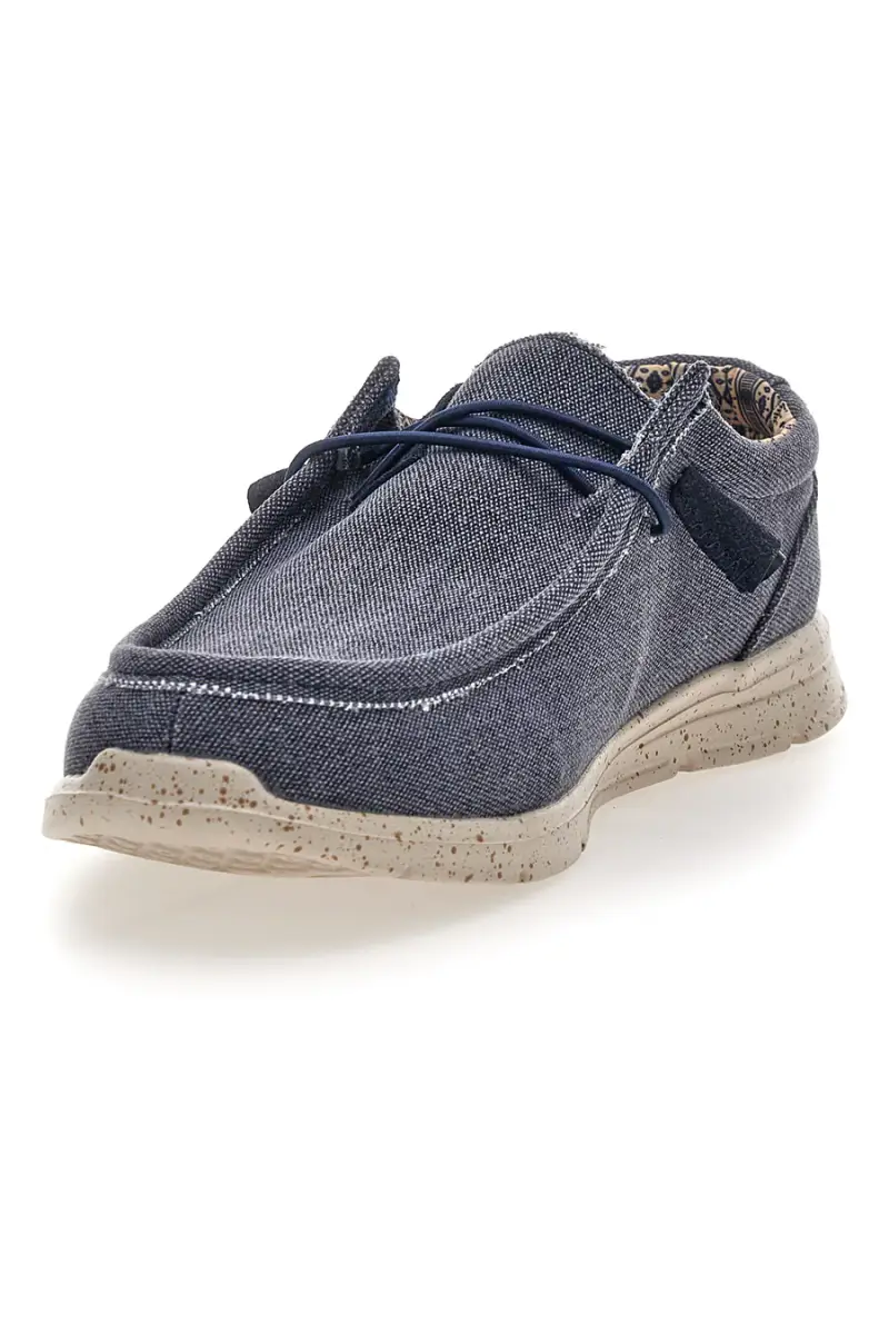 Scarpe da uomo casual blu in tessuto Sevenoaks PK1147L [NAVY] miniatura 3