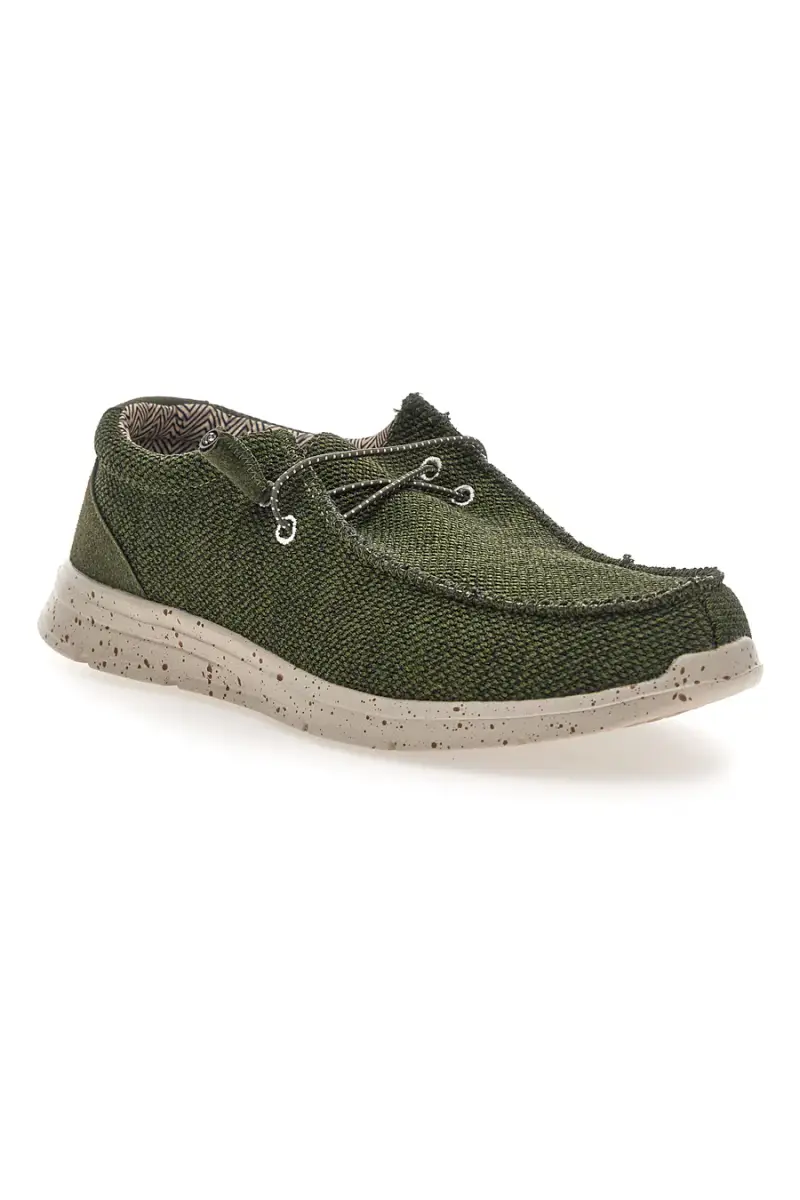 Scarpe da uomo casual verde in tessuto Sevenoaks PK1118I [VERDE] miniatura 2