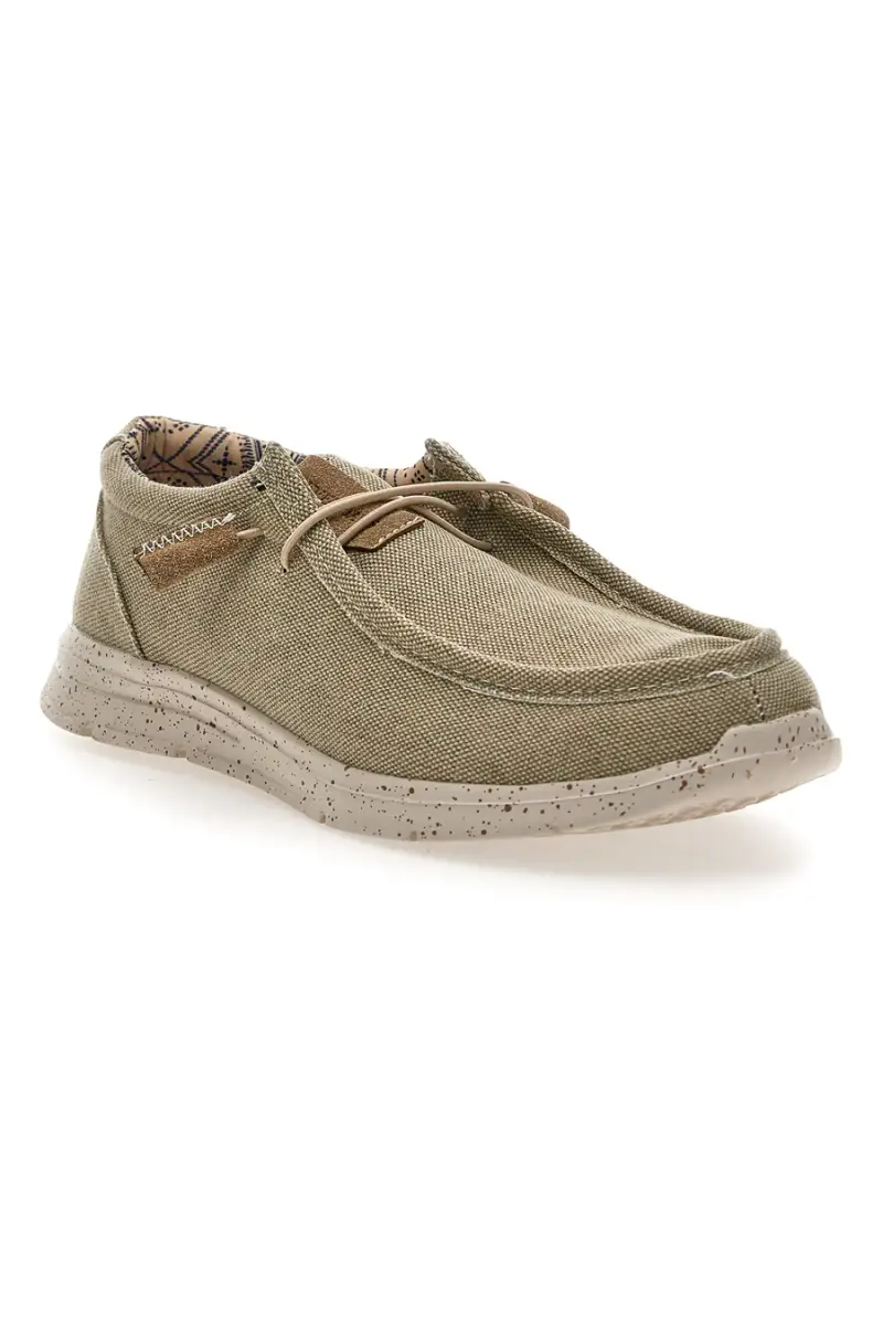 Scarpe da uomo casual verde in tessuto Sevenoaks PK1147M [BEIGE] miniatura 2