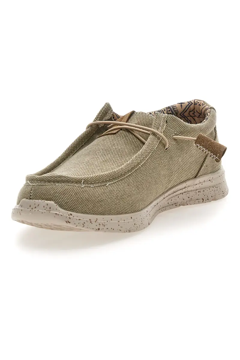 Scarpe da uomo casual verde in tessuto Sevenoaks PK1147M [BEIGE] miniatura 3
