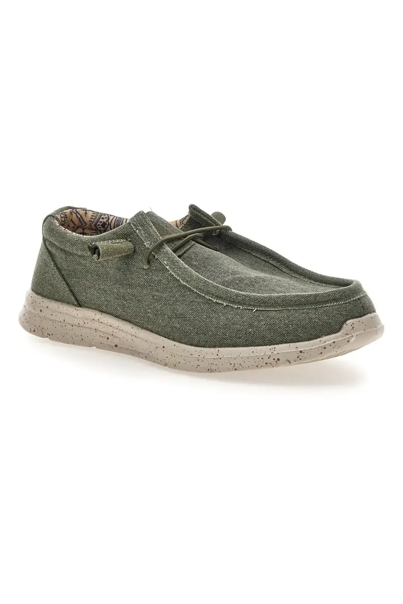 Scarpe da uomo casual verde in tessuto Sevenoaks PK1147O [MILITARY] miniatura 2
