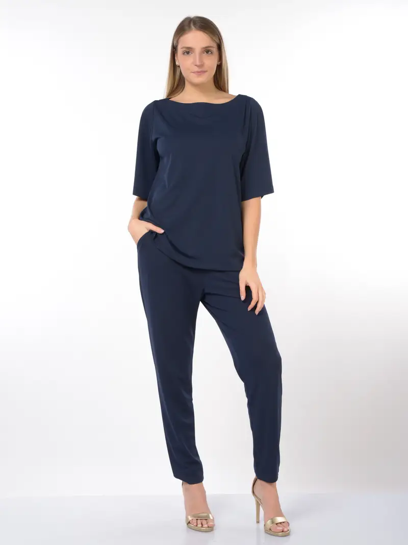 blusa da donna Seventy in tessuto tecnico a manica corta Blu miniatura 2