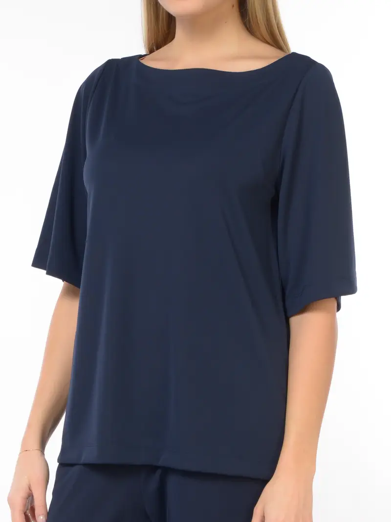 blusa da donna Seventy in tessuto tecnico a manica corta Blu