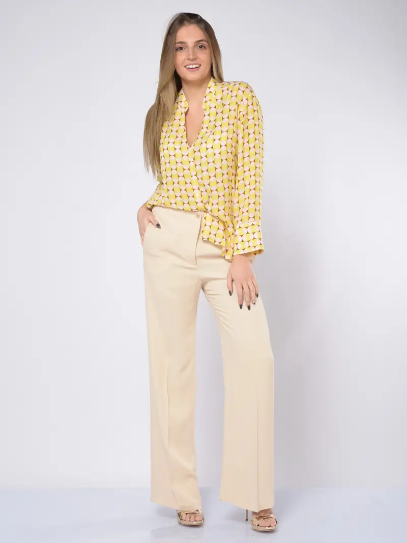 camicia da donna Seventy a fantasia in viscosa Giallo miniatura 2