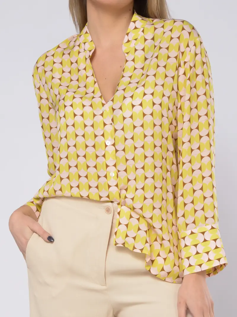 camicia da donna Seventy a fantasia in viscosa Giallo
