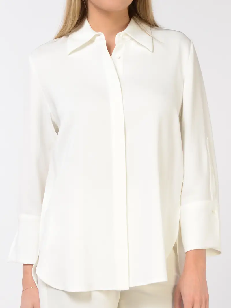 camicia da donna Seventy over in crepe cady BEIGE