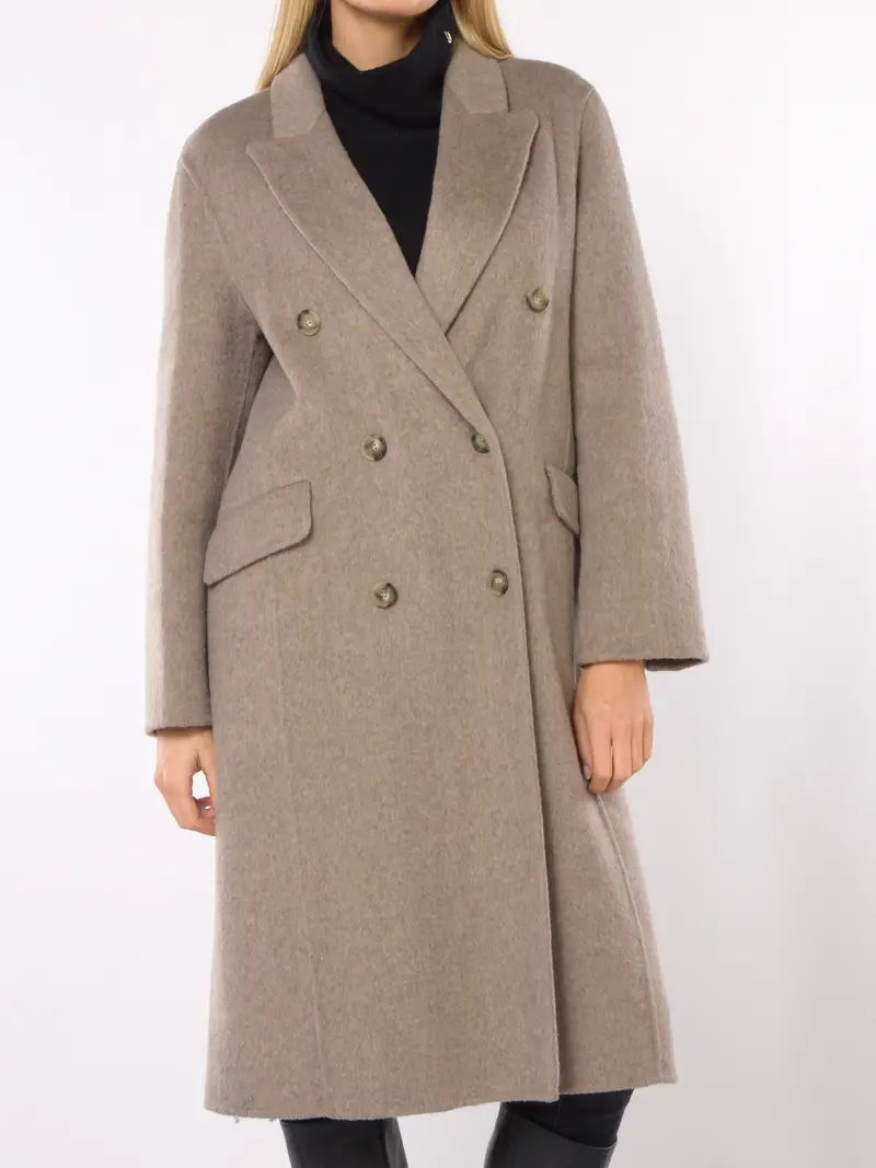 cappotto da donna Seventy in misto lana a doppiopetto MARRON