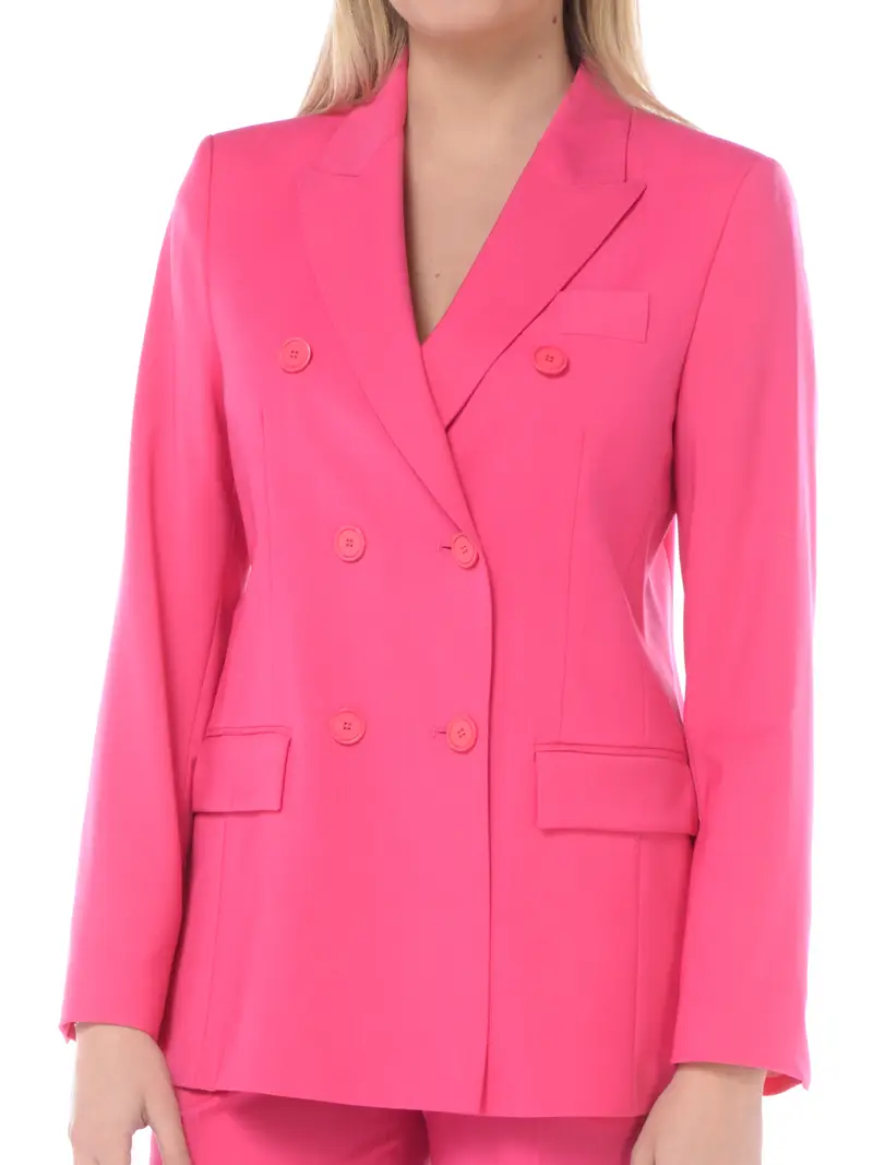 completo Pantalone da donna Seventy in lana a doppiopetto VIOLA miniatura 2