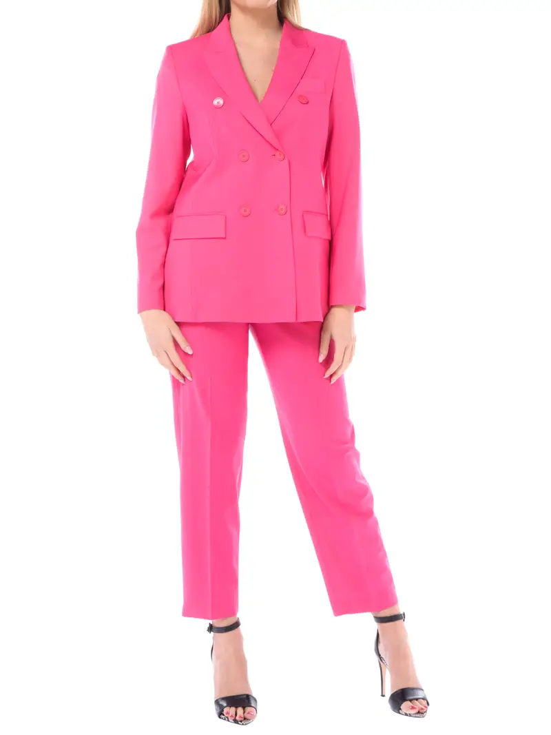 completo Pantalone da donna Seventy in lana a doppiopetto VIOLA