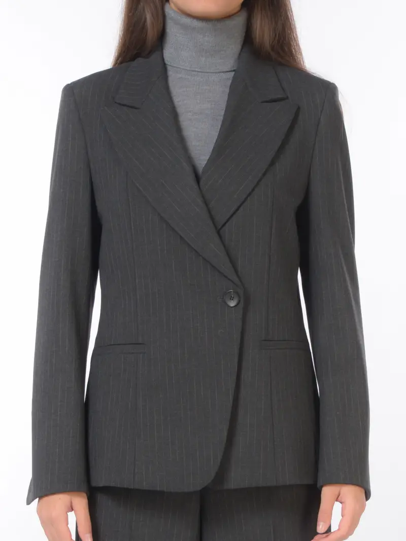 giacca da donna Seventy doppiopetto gessata Grigio