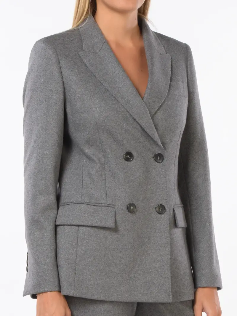 giacca da donna Seventy in lana a doppiopetto Grigio