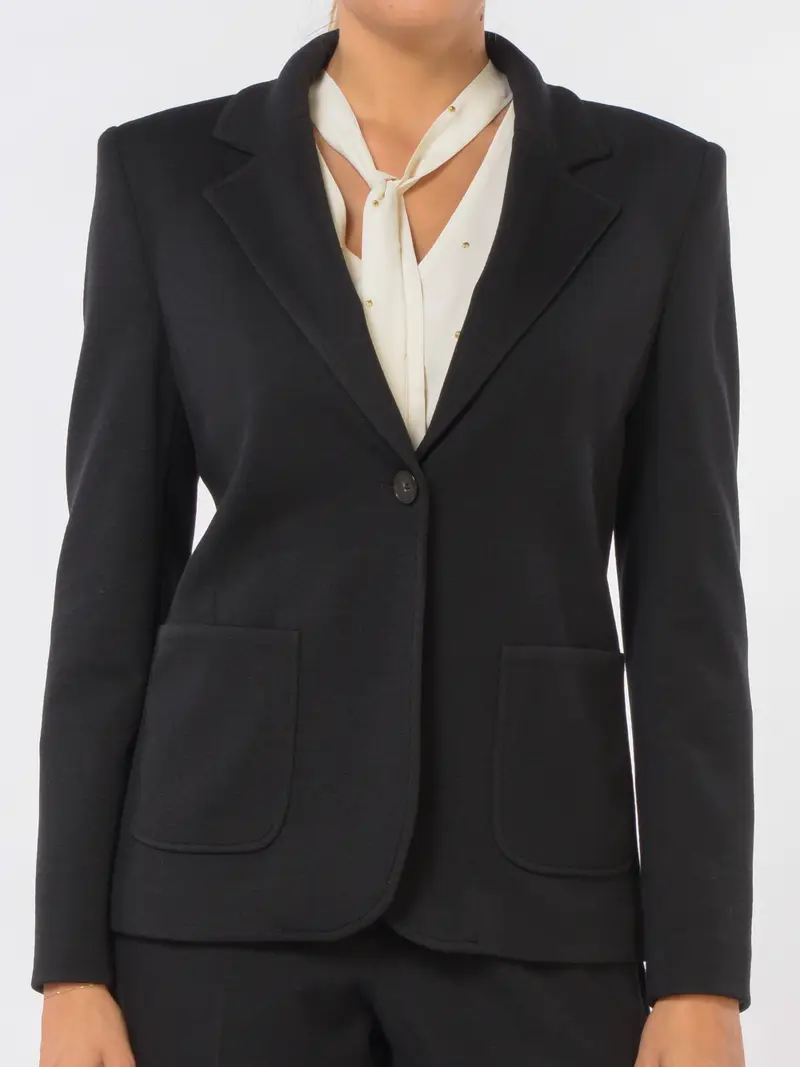 giacca da donna Seventy in misto lana vergine a monopetto NERO