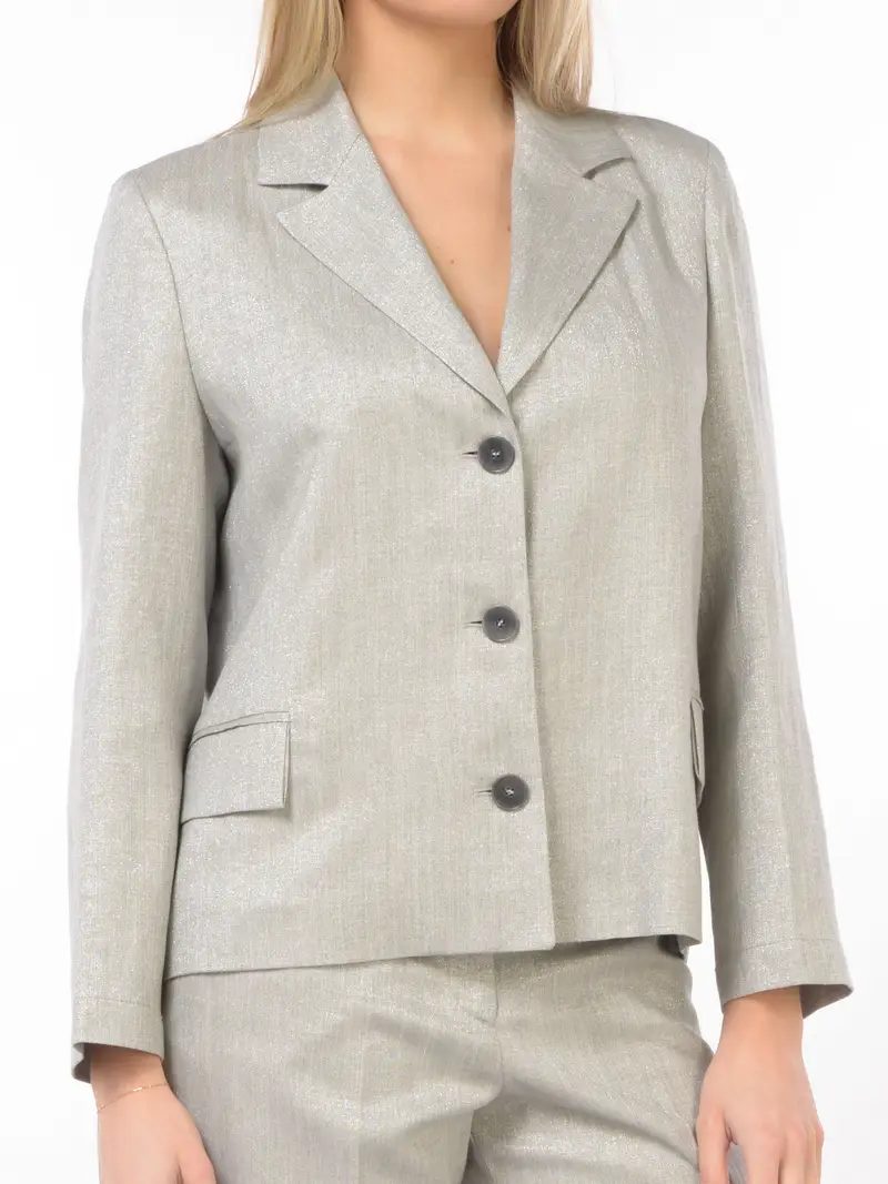 giacca da donna Seventy in misto lino con fili lurex LAMINATO