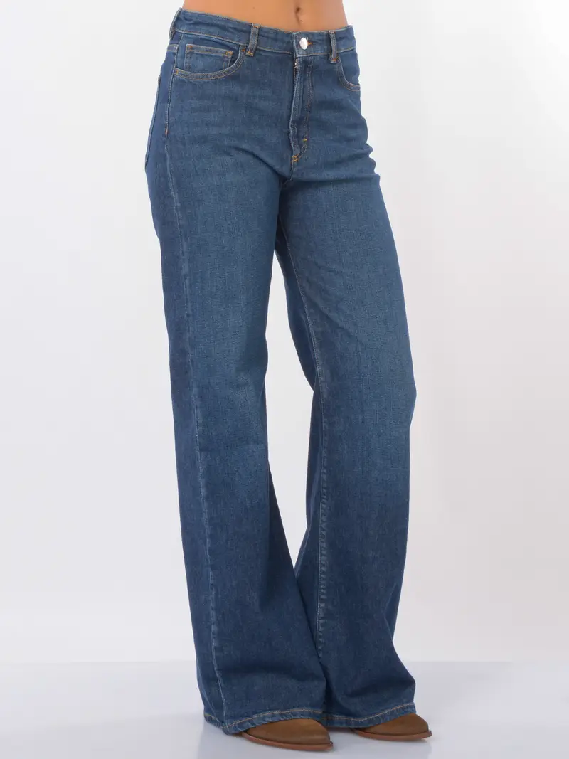 jeans da donna Seventy flare con impunture Blu