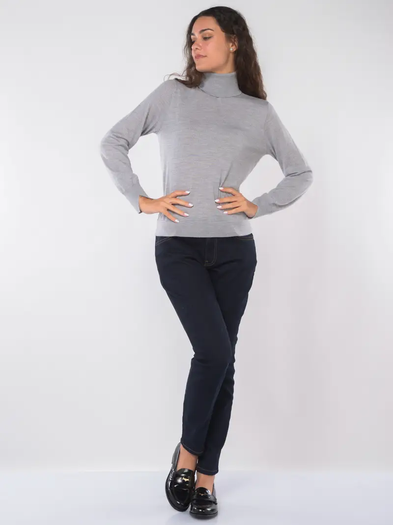 maglia da donna Seventy dolcevita in lana Grigio miniatura 2