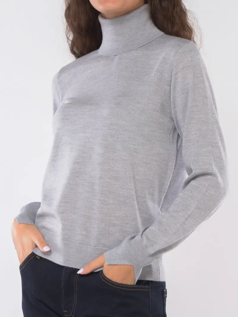 maglia da donna Seventy dolcevita in lana Grigio