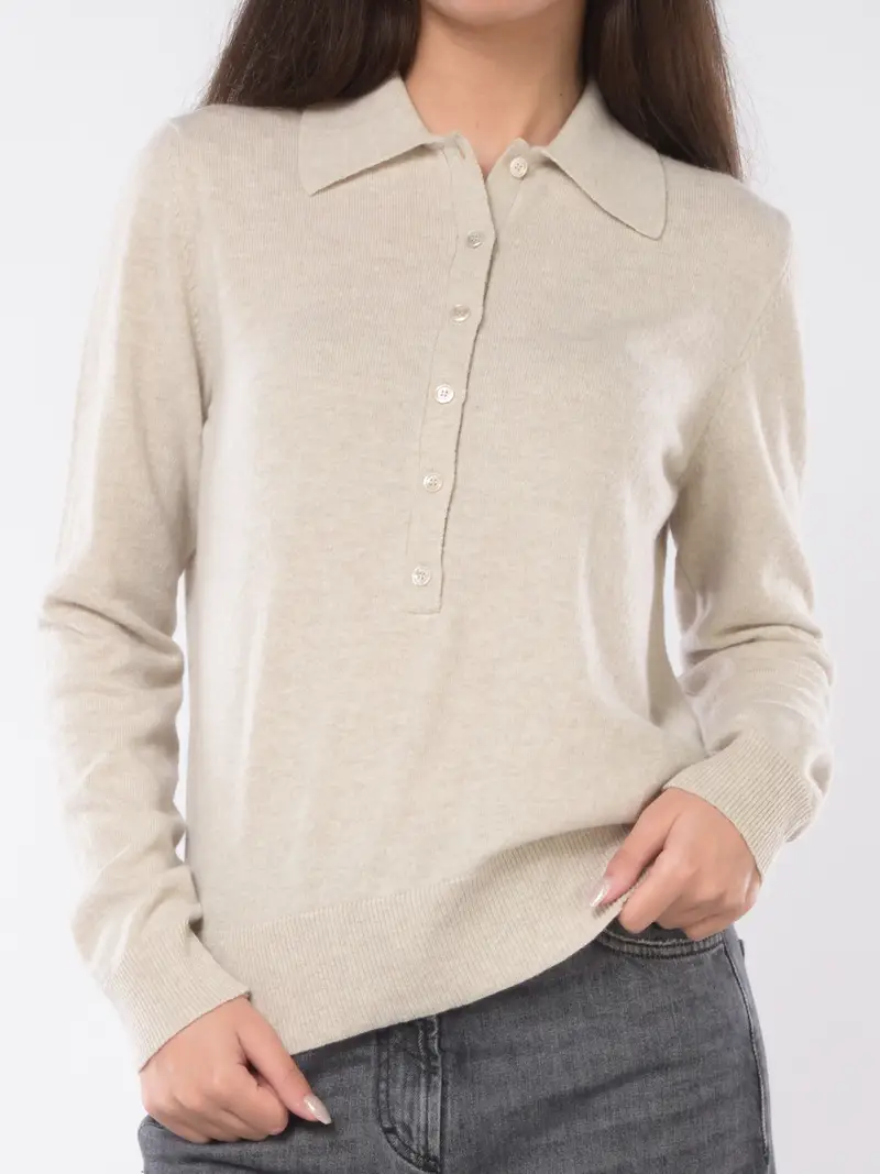 maglia da donna Seventy in lana con colletto BEIGE