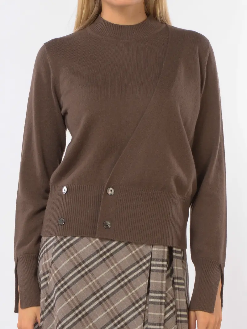 maglia da donna Seventy in lana e cachemire con bottoni MARRON