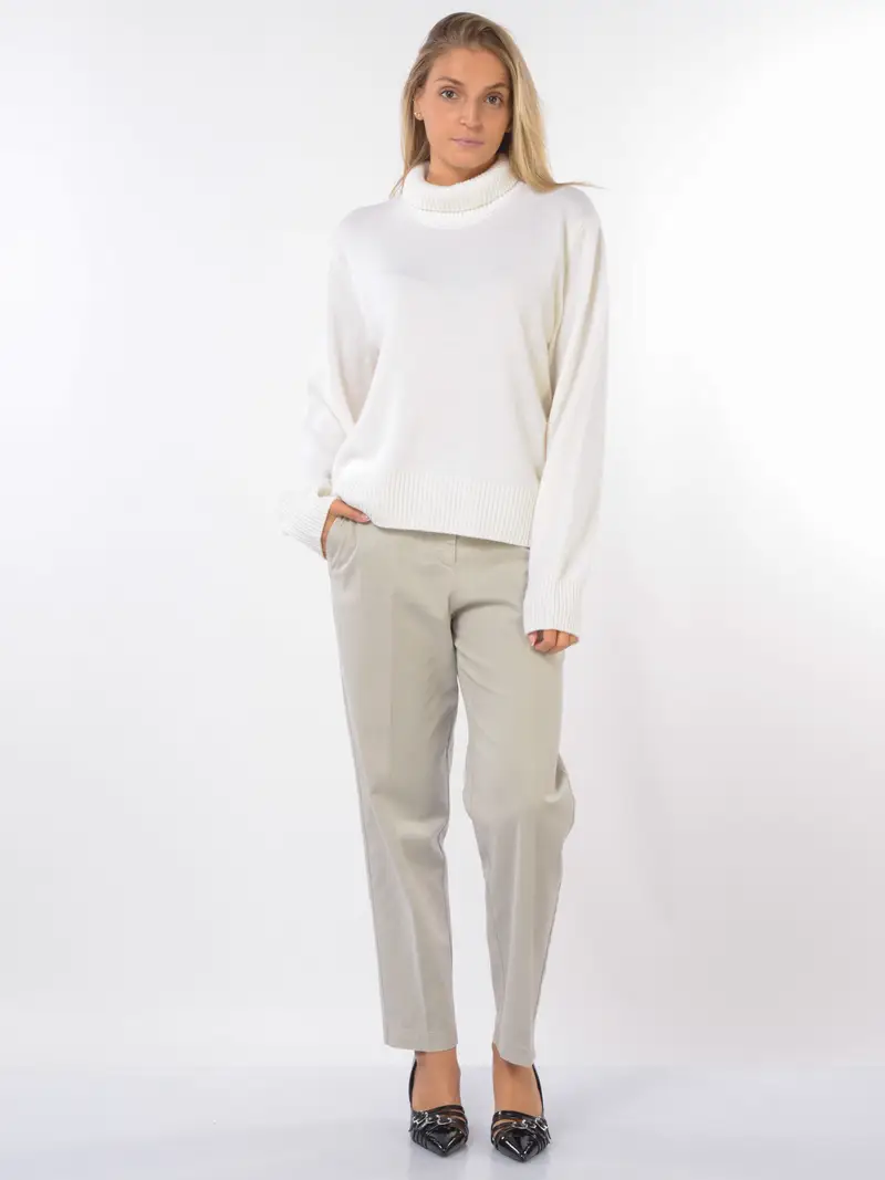 maglia da donna Seventy in lana e cachemire con collo alto BEIGE miniatura 2