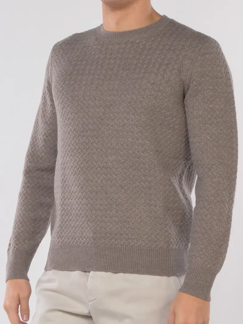 maglia da uomo Seventy girocollo a trecce Grigio