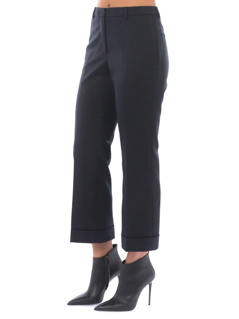 pantalone da donna Seventy ampio con balza Blu