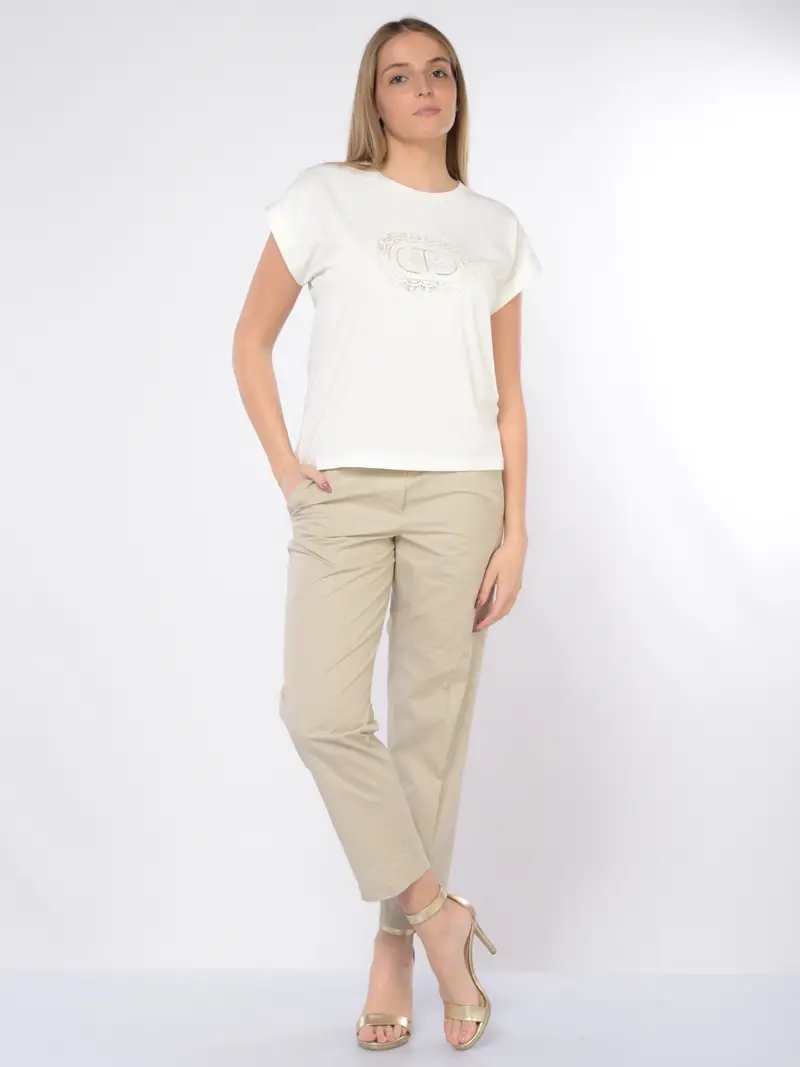 pantalone da donna Seventy chino con elastico BEIGE miniatura 2
