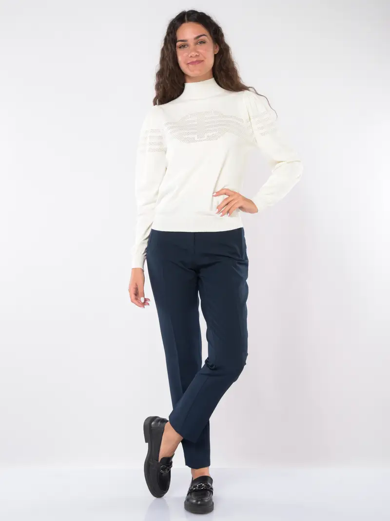 pantalone da donna Seventy chino in crepe Blu miniatura 2