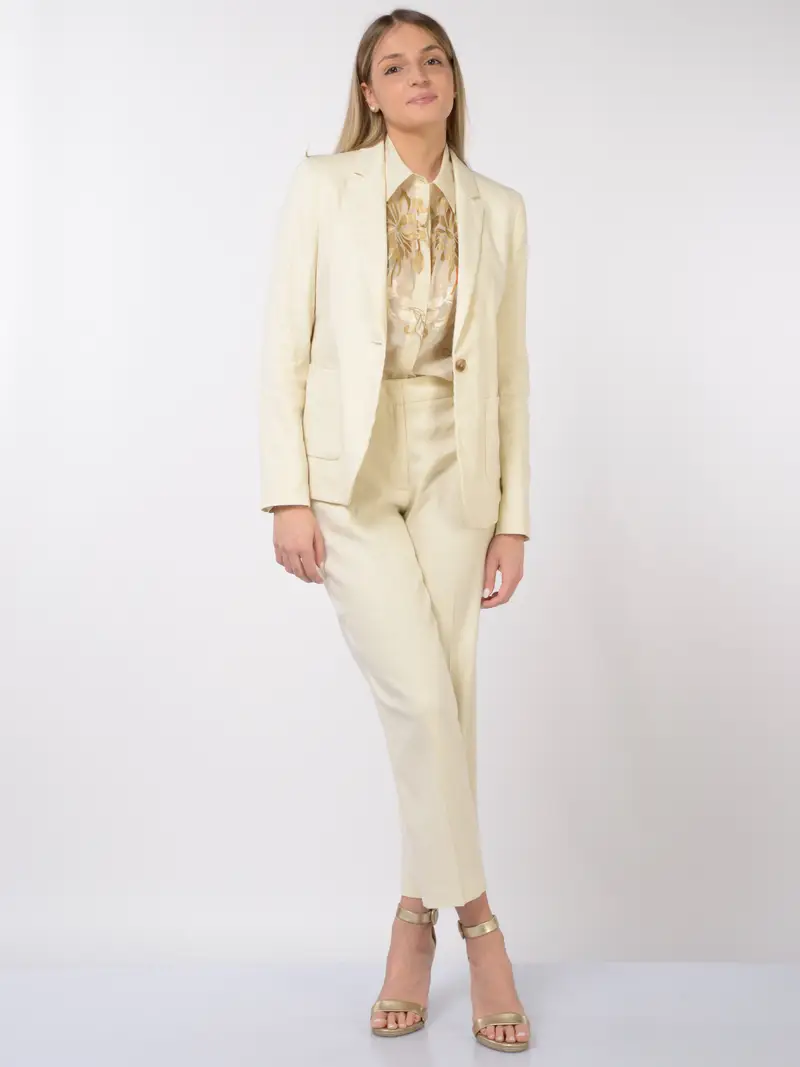 pantalone da donna Seventy chino in lino e cotone BEIGE miniatura 2