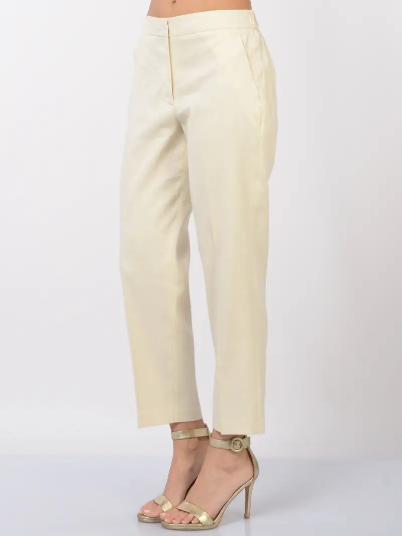 pantalone da donna Seventy chino in lino e cotone BEIGE